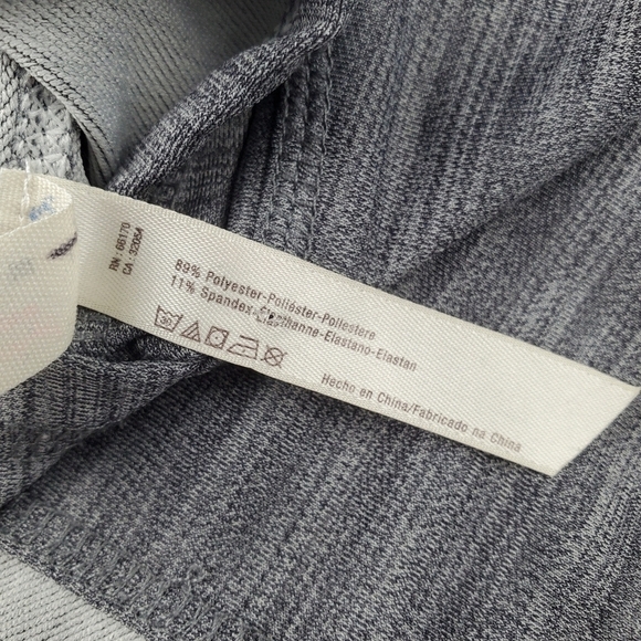 Free People XS Gray Colorblock Hooded‎ Cropped Hoodie Activewear Shirt Fitted - Picture 6 of 12